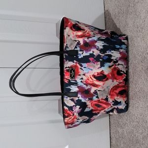 Kate Spade Floral Watercolor Tote Bag Pink Red Blue